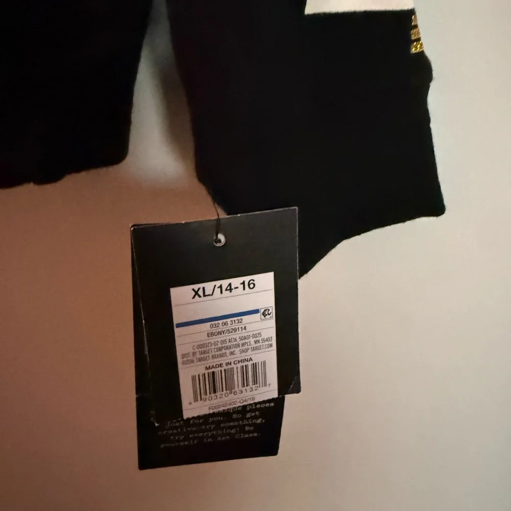Girls XL Black Hoodie 14–16 Graphic Sleeves NWT
